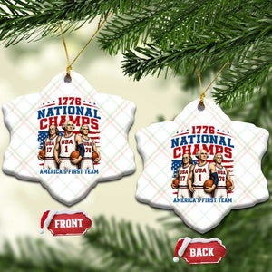 1776 National Champs Ceramic Ornament Patriotic Founding Fathers Basketball Undefeated America