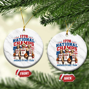 1776 National Champs Ceramic Ornament Patriotic Founding Fathers Basketball Undefeated America