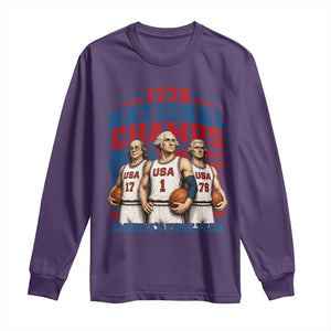 1776 National Champs Long Sleeve Shirt Patriotic Founding Fathers Basketball Undefeated America