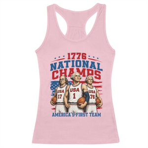1776 National Champs Racerback Tank Top Patriotic Founding Fathers Basketball Undefeated America