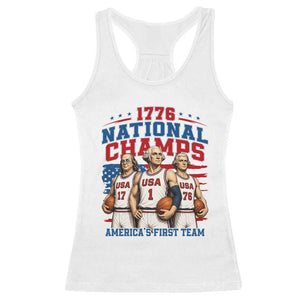 1776 National Champs Racerback Tank Top Patriotic Founding Fathers Basketball Undefeated America