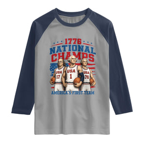 1776 National Champs Raglan Shirt Patriotic Founding Fathers Basketball Undefeated America