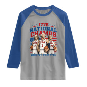 1776 National Champs Raglan Shirt Patriotic Founding Fathers Basketball Undefeated America