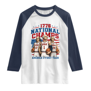 1776 National Champs Raglan Shirt Patriotic Founding Fathers Basketball Undefeated America