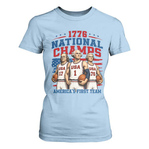 1776 National Champs T Shirt For Women Patriotic Founding Fathers Basketball Undefeated America