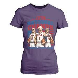 1776 National Champs T Shirt For Women Patriotic Founding Fathers Basketball Undefeated America