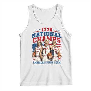1776 National Champs Tank Top Patriotic Founding Fathers Basketball Undefeated America