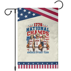 1776 National Champs Patriotic Garden Flag Funny Founding Fathers Basketball Undefeated America