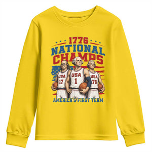 1776 National Champs Youth Sweatshirt Patriotic Founding Fathers Basketball Undefeated America