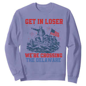 Get In Loser We’re Crossing The Delaware Sweatshirt Funny 4th Of July American History