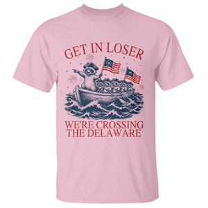 Get In Loser We’re Crossing The Delaware T Shirt Funny Raccoon Meme 4th of July