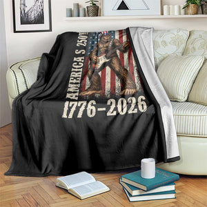 250 Years America Anniversary Throw Blanket Patriotic Bigfoot Playing Guitar 4th Of July TS14 Print Your Wear