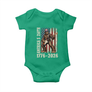 250 Years America Anniversary Baby Onesie Patriotic Bigfoot Playing Guitar 4th Of July
