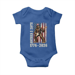 250 Years America Anniversary Baby Onesie Patriotic Bigfoot Playing Guitar 4th Of July