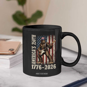 250 Years America Anniversary Coffee Mug Patriotic Bigfoot Playing Guitar 4th Of July TS14 Print Your Wear