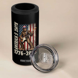 250 Years America Anniversary 4 in 1 Can Cooler Tumbler Patriotic Bigfoot Playing Guitar 4th Of July
