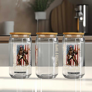 250 Years America Anniversary Glass Can Patriotic Bigfoot Playing Guitar 4th Of July TS14 Print Your Wear