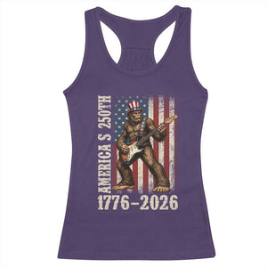 250 Years America Anniversary Racerback Tank Top Patriotic Bigfoot Playing Guitar 4th Of July