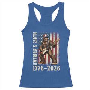 250 Years America Anniversary Racerback Tank Top Patriotic Bigfoot Playing Guitar 4th Of July TS14 Royal Blue Print Your Wear
