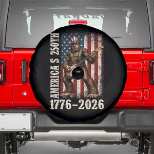 250 Years America Anniversary Spare Tire Cover Patriotic Bigfoot Playing Guitar 4th Of July