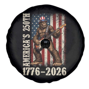 250 Years America Anniversary Spare Tire Cover Patriotic Bigfoot Playing Guitar 4th Of July TS14 Print Your Wear