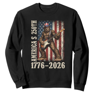 250 Years America Anniversary Sweatshirt Patriotic Bigfoot Playing Guitar 4th Of July