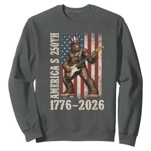 250 Years America Anniversary Sweatshirt Patriotic Bigfoot Playing Guitar 4th Of July