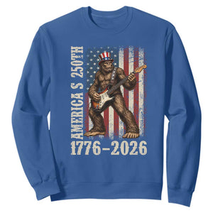 250 Years America Anniversary Sweatshirt Patriotic Bigfoot Playing Guitar 4th Of July
