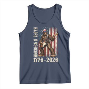 USA 250th Anniversary Tank Top Patriotic Bigfoot Playing Guitar 4th Of July
