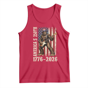 USA 250th Anniversary Tank Top Patriotic Bigfoot Playing Guitar 4th Of July