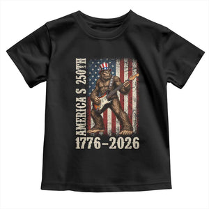 250 Years America Anniversary Toddler T Shirt Patriotic Bigfoot Playing Guitar 4th Of July