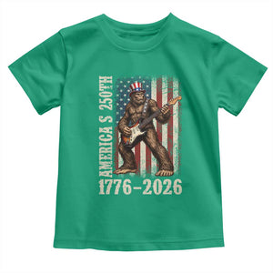250 Years America Anniversary Toddler T Shirt Patriotic Bigfoot Playing Guitar 4th Of July