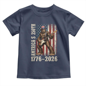 250 Years America Anniversary Toddler T Shirt Patriotic Bigfoot Playing Guitar 4th Of July