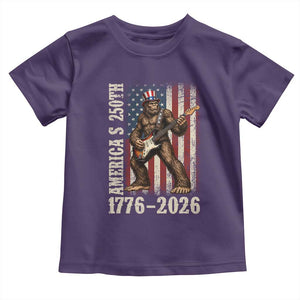 250 Years America Anniversary Toddler T Shirt Patriotic Bigfoot Playing Guitar 4th Of July