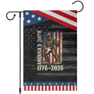 250 Years America Anniversary Patriotic Garden Flag Bigfoot Playing Guitar 4th Of July TS14 Distressed Black Blue Print Your Wear