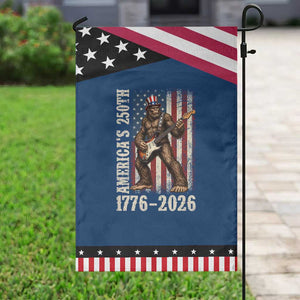 250 Years America Anniversary Patriotic Garden Flag Bigfoot Playing Guitar 4th Of July TS14 Classic Blue Black Print Your Wear