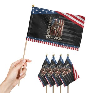 250 Years America Anniversary Patriotic Handheld Flag Bigfoot Playing Guitar 4th Of July TS14 Print Your Wear