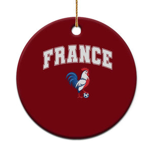France Flag Gallic Rooster French National Pride Ceramic Ornament