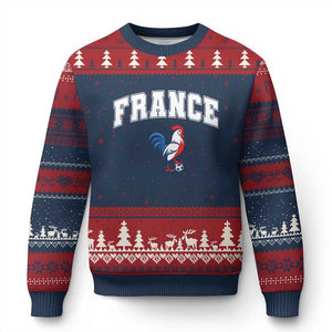 France Flag Gallic Rooster French National Pride Ugly Christmas Sweater