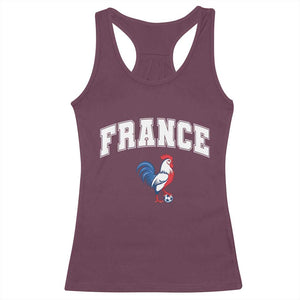 France Flag Gallic Rooster French National Pride Racerback Tank Top