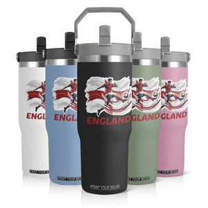 England Soccer Fan English Flag Flip Straw Tumbler TS14 Print Your Wear