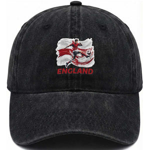 England Soccer Fan English Flag Washed Cotton Baseball Cap