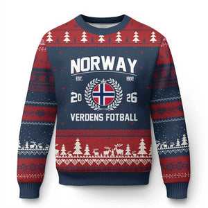 Norway Soccer Football Fan 2026 Norwegian Flag Ugly Christmas Sweater