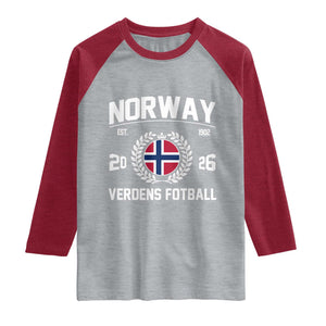 Norway Soccer Football Fan 2026 Norwegian Flag Raglan Shirt