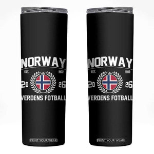 Norway Soccer Football Fan 2026 Norwegian Flag Skinny Tumbler TS14 Black Print Your Wear