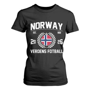 Norway Soccer Football Fan 2026 Norwegian Flag T Shirt For Women