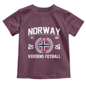 Norway Soccer Football Fan 2026 Norwegian Flag Toddler T Shirt