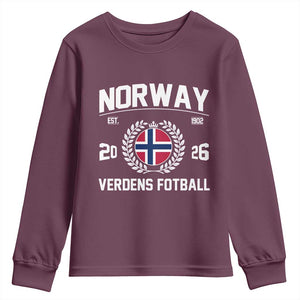 Norway Soccer Football Fan 2026 Norwegian Flag Youth Sweatshirt
