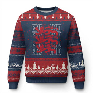 England Flag Lion Symbol English Pride Ugly Christmas Sweater