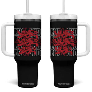 England Flag Lion Symbol English Pride Tumbler With Handle TS14 One Size: 40 oz Black Print Your Wear